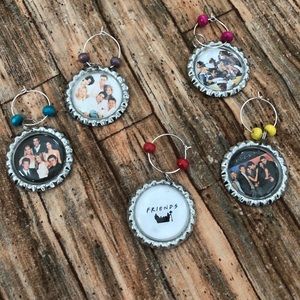 Friends wine charms